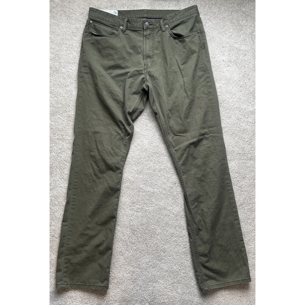 Polo Ralph Lauren Pants Mens 36x34 Varick Slim Straight Flat Front Olive Green
